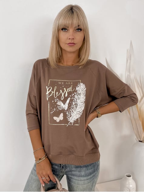 BLUZKA BLESS BRĄZOWA