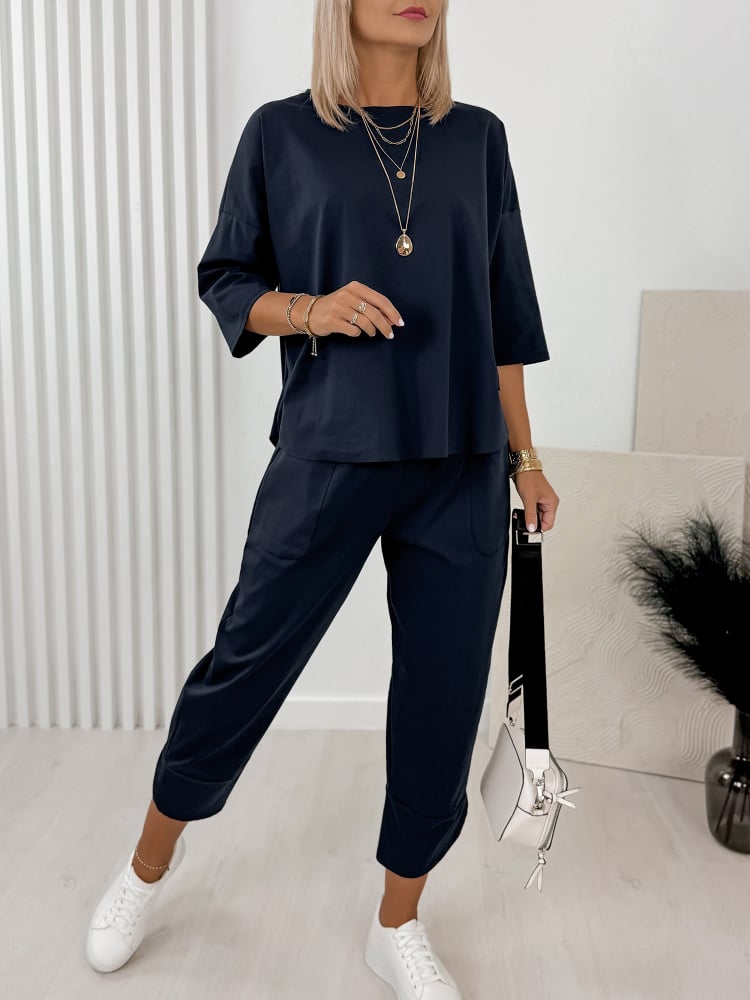 KOMPLET GENI GRANATOWY