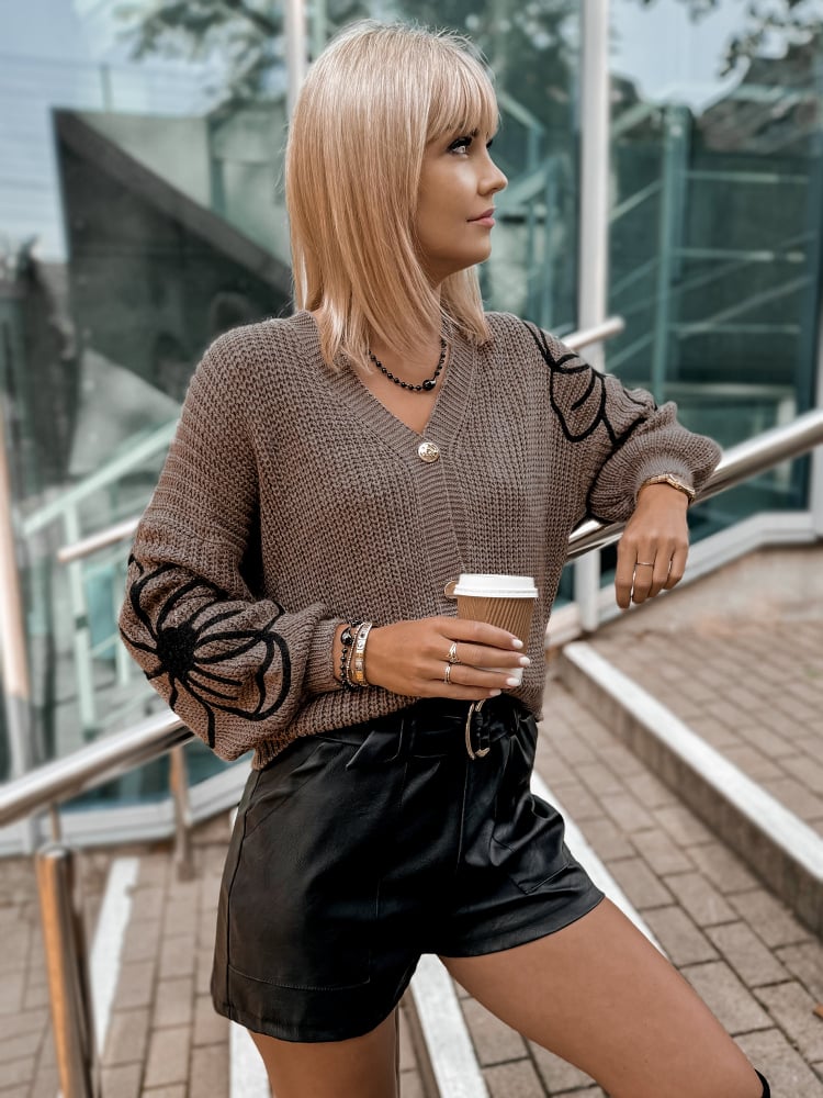 SWETER RUVA BRĄZOWY