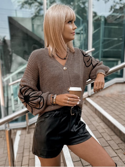 SWETER RUVA BRĄZOWY