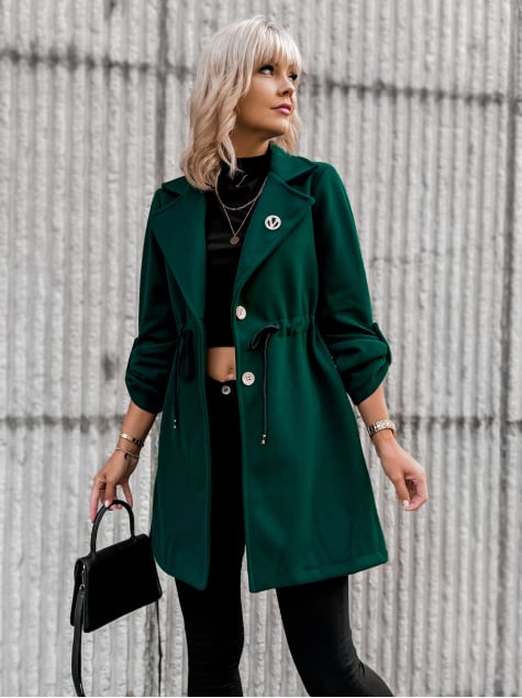 PŁASZCZ KATTIA CIEMNOZIELONY