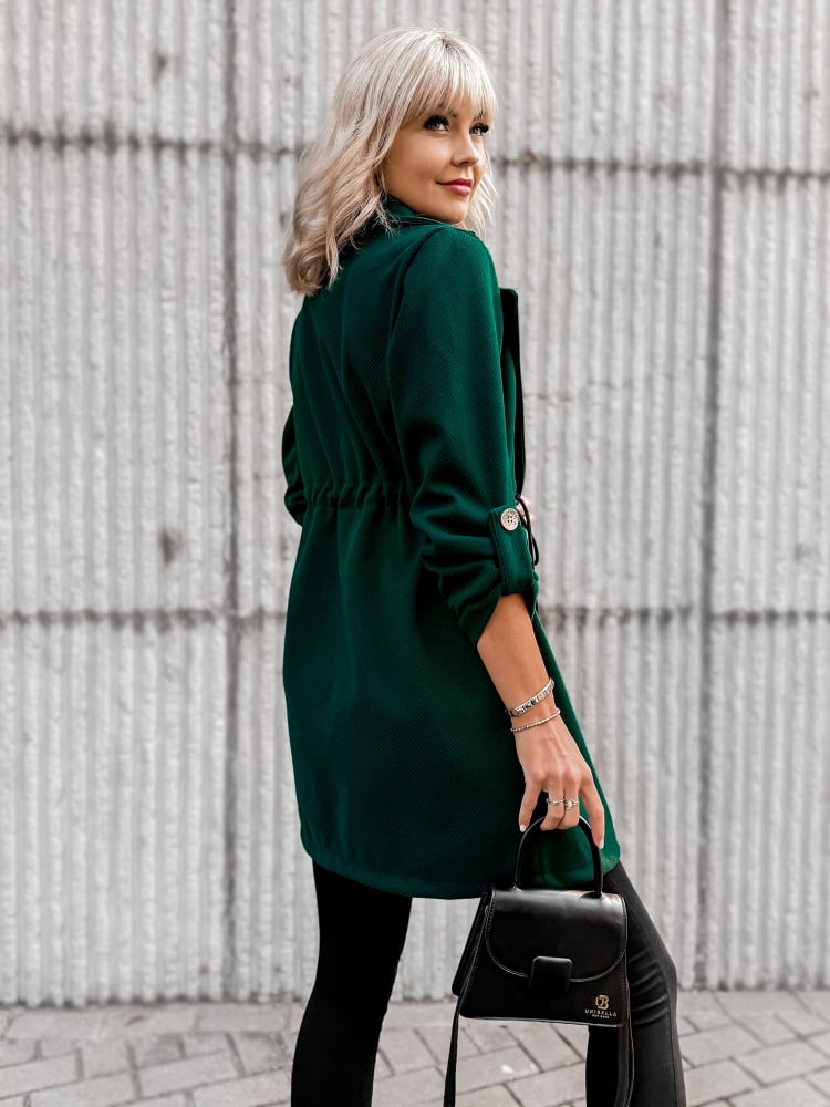 PŁASZCZ KATTIA CIEMNOZIELONY