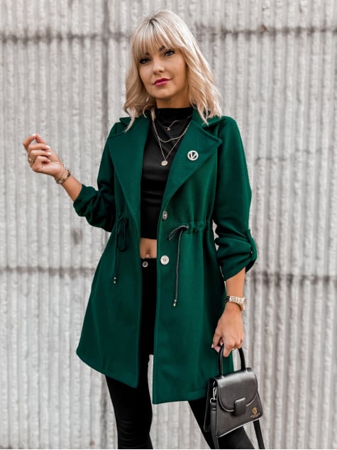 PŁASZCZ KATTIA CIEMNOZIELONY