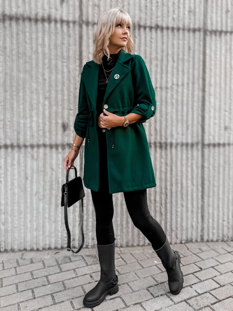 PŁASZCZ KATTIA CIEMNOZIELONY