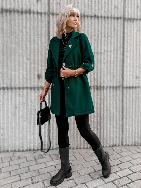 PŁASZCZ KATTIA CIEMNOZIELONY