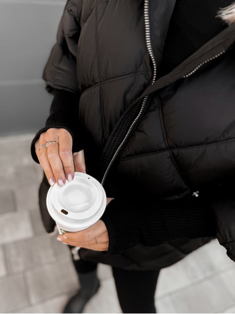 KURTKA LASOFA CZARNA