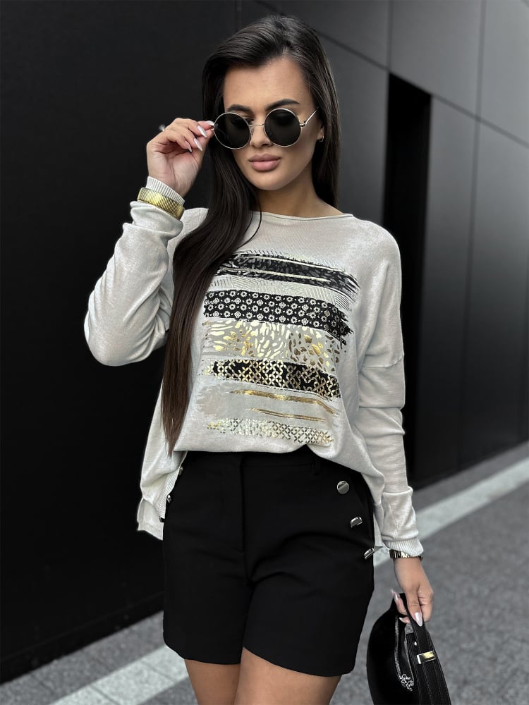 BLUZKA SIDES BEŻOWA