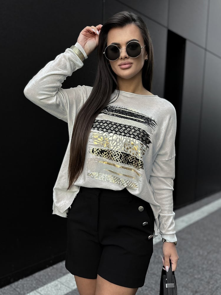 BLUZKA SIDES BEŻOWA