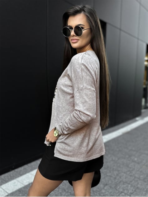 BLUZKA SIDES CIEMNOBEŻOWA