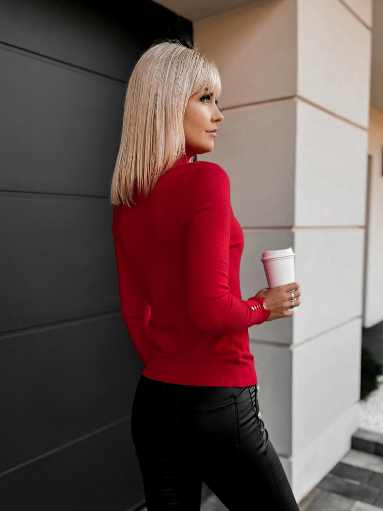 SWETER WALERI CZERWONY