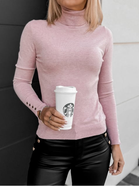 SWETER WALERI PUDROWY RÓŻ