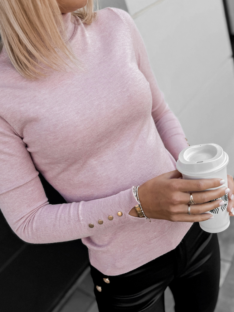 SWETER WALERI PUDROWY RÓŻ