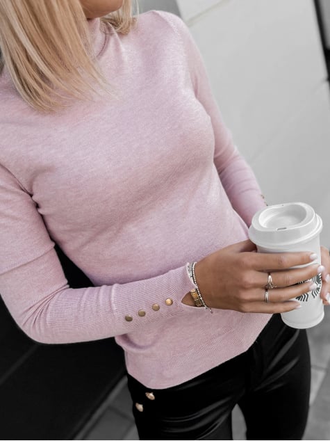 SWETER WALERI PUDROWY RÓŻ