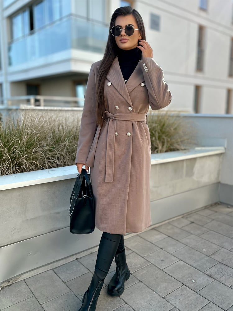 PŁASZCZ IGROSSO CIEMNOBEŻOWY