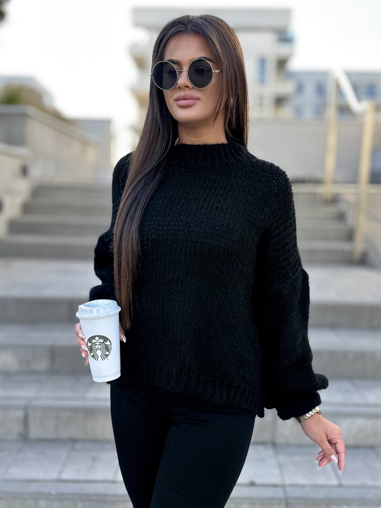 SWETER CANOAS CZARNY