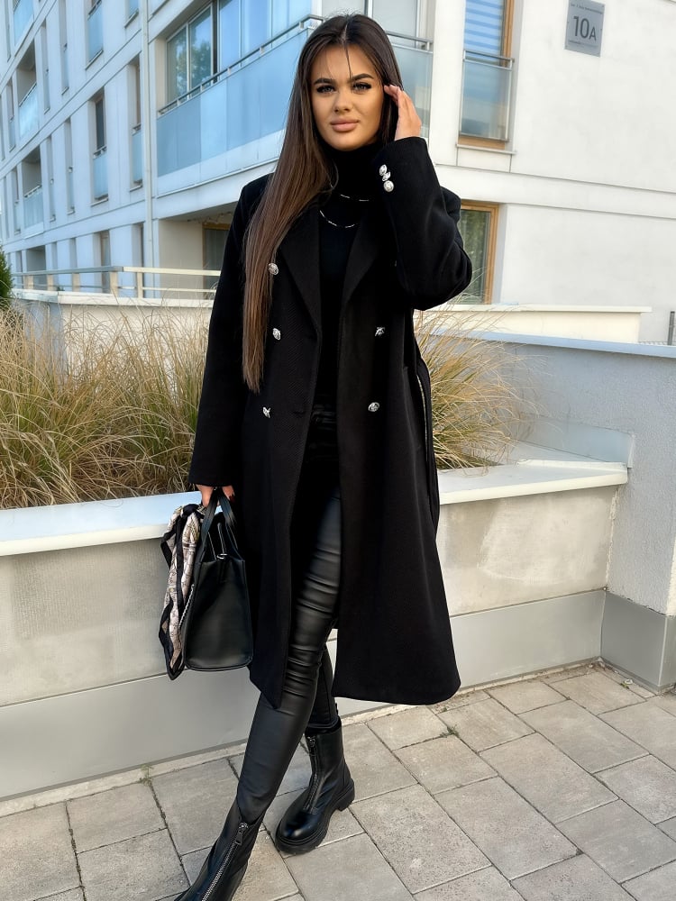 PŁASZCZ IGROSSO CZARNY PŁASZCZ IGROSSO CZARNY