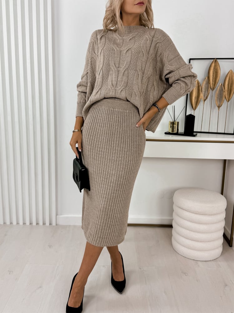 KOMPLET ANDRIA CIEMNOBEŻOWY