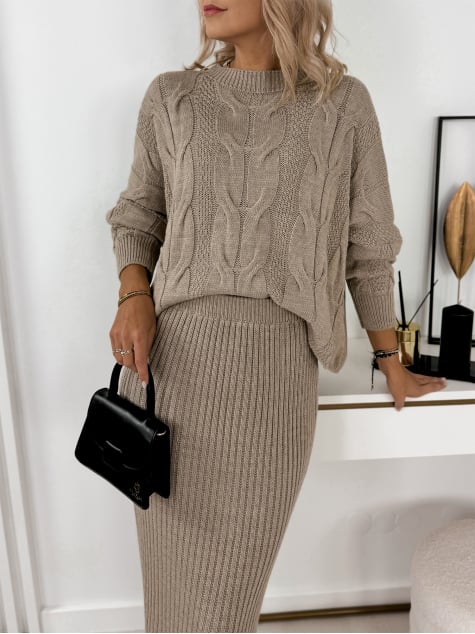 KOMPLET ANDRIA CIEMNOBEŻOWY