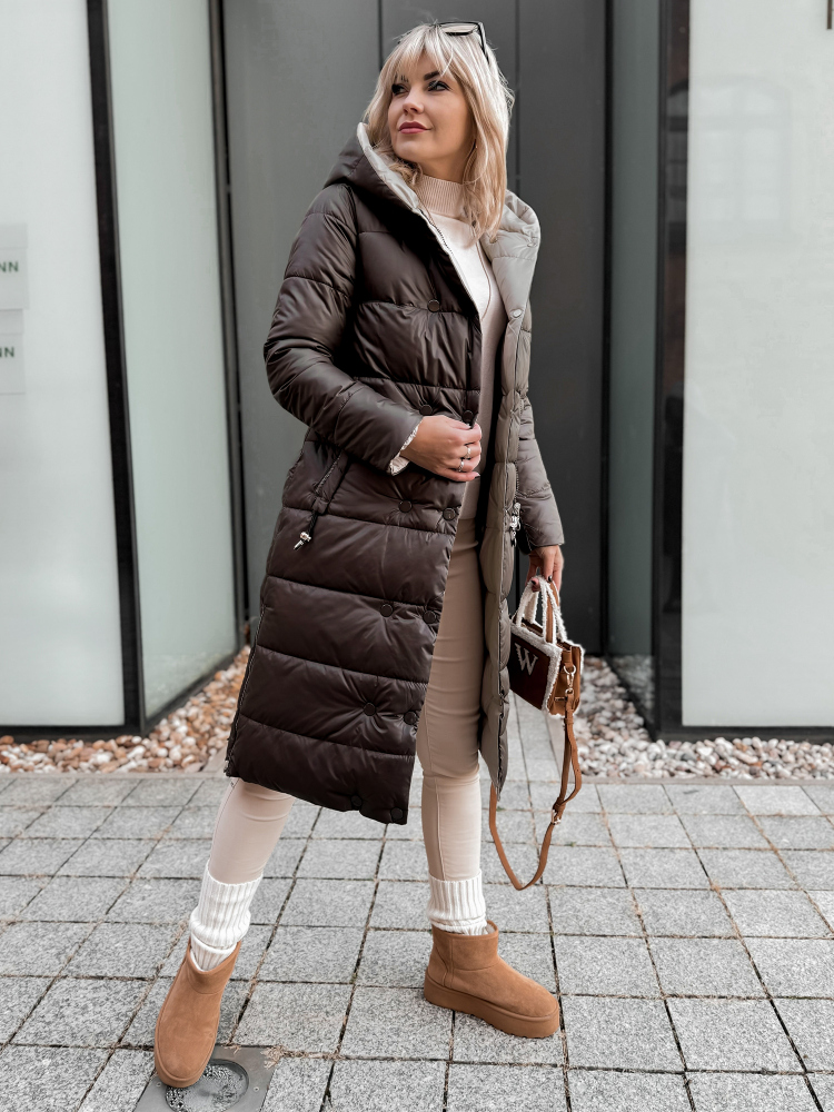 KURTKA DWUSTRONNA DALIA BRĄZOWO-BEŻOWA