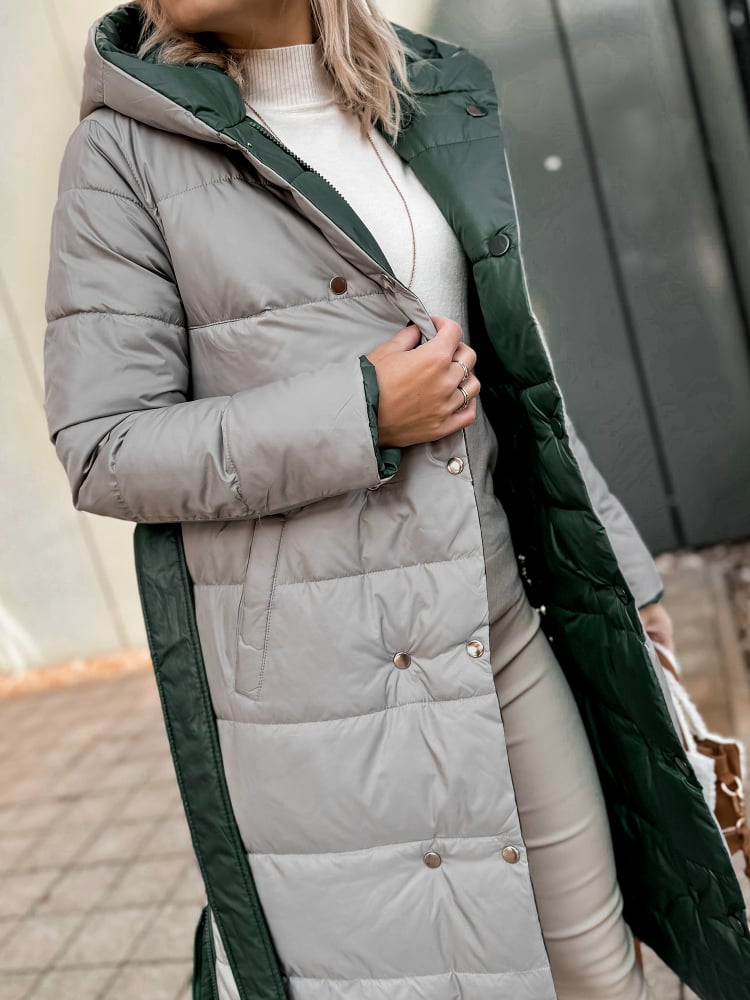 KURTKA DWUSTRONNA DALIA ZIELONO-SZARA