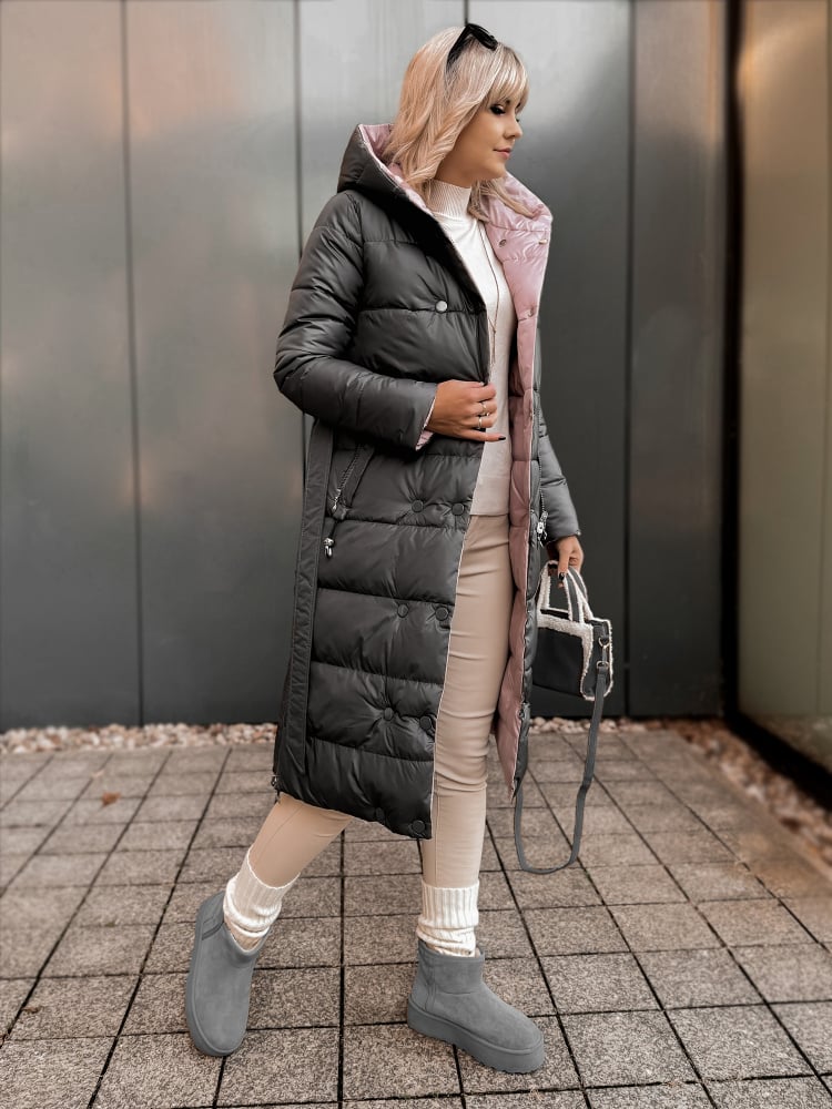 KURTKA DWUSTRONNA DALIA SZARO-RÓŻOWA