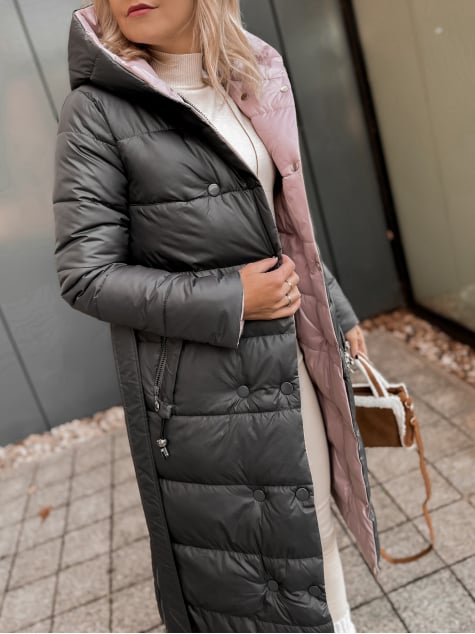 KURTKA DWUSTRONNA DALIA SZARO-RÓŻOWA