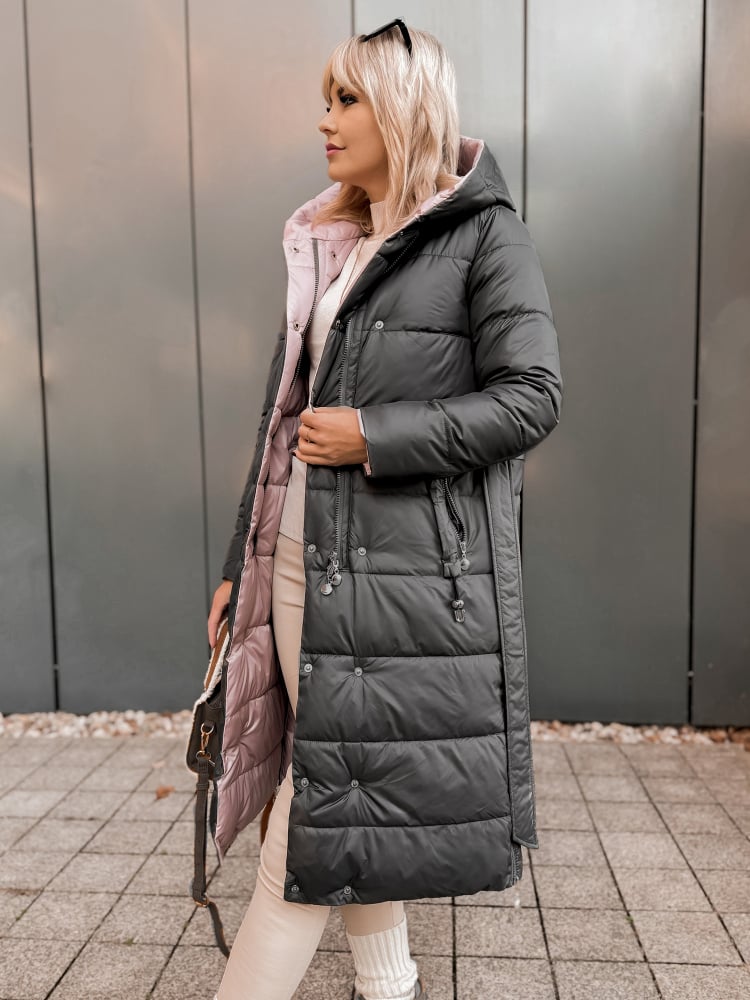 KURTKA DWUSTRONNA DALIA SZARO-RÓŻOWA