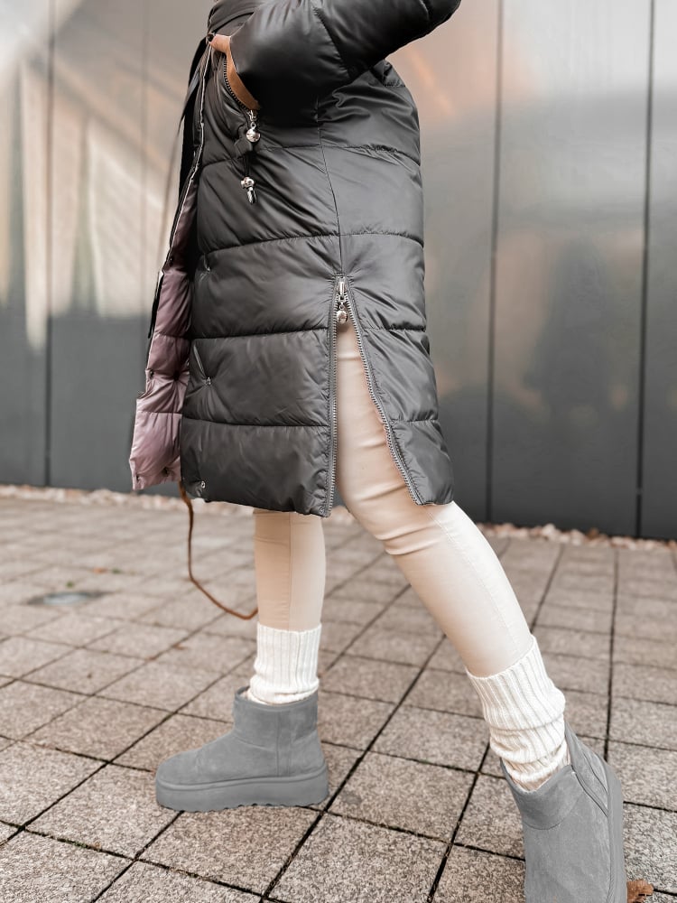 KURTKA DWUSTRONNA DALIA SZARO-RÓŻOWA