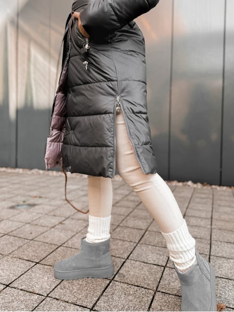 KURTKA DWUSTRONNA DALIA SZARO-RÓŻOWA