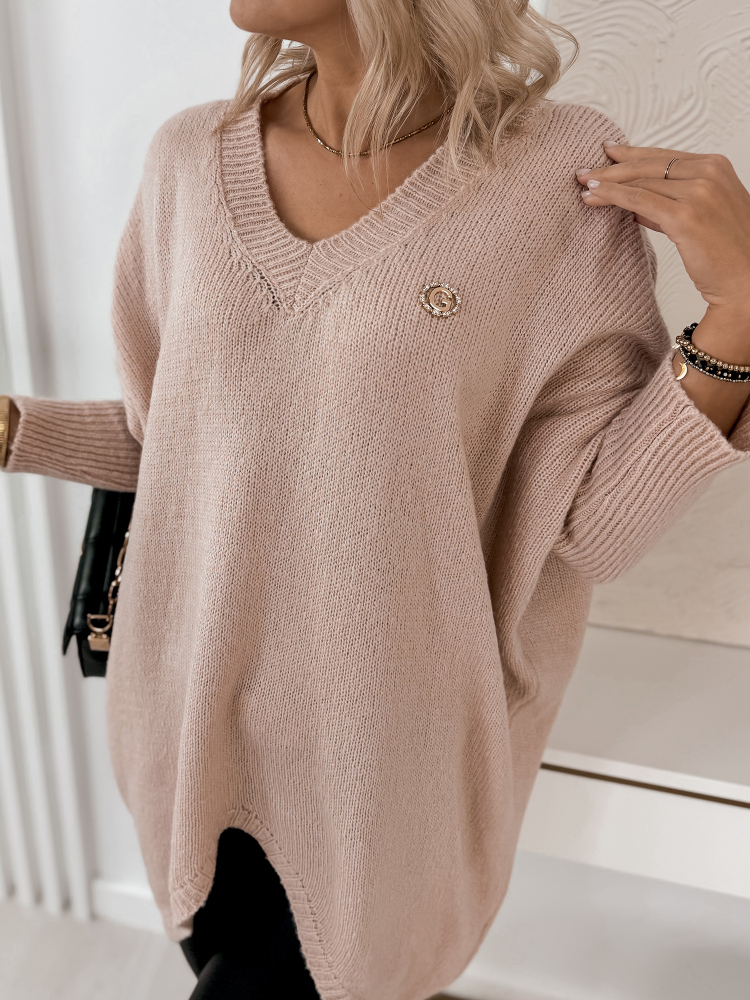 SWETER LUNES PUDROWY RÓŻ