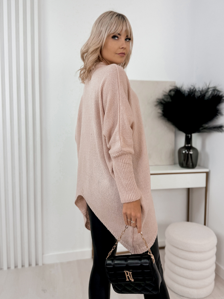 SWETER LUNES PUDROWY RÓŻ
