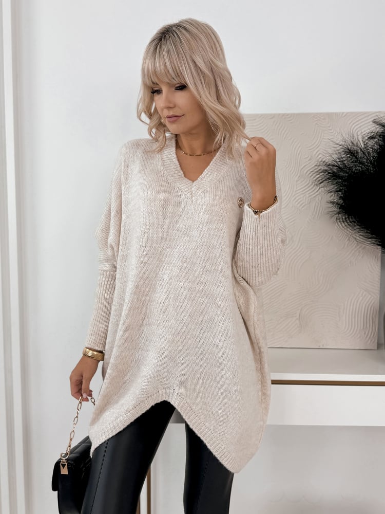SWETER LUNES BEŻOWY