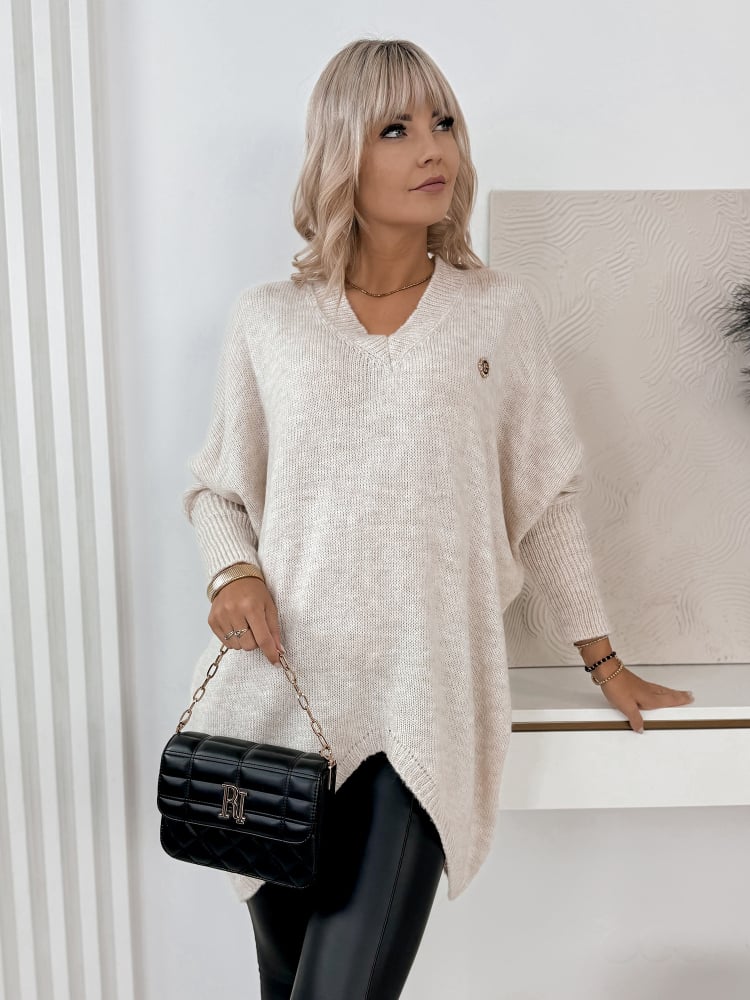 SWETER LUNES BEŻOWY