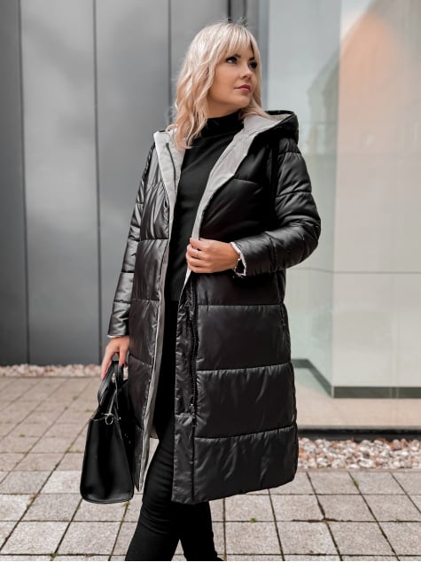 KURTKA DWUSTRONNA LUENA CZARNO - BEŻOWA