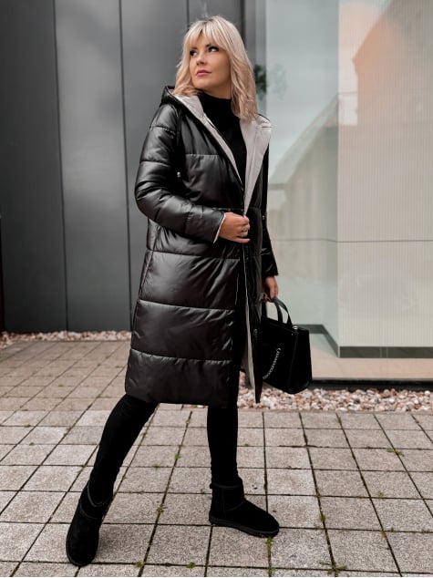 KURTKA DWUSTRONNA LUENA CZARNO - BEŻOWA