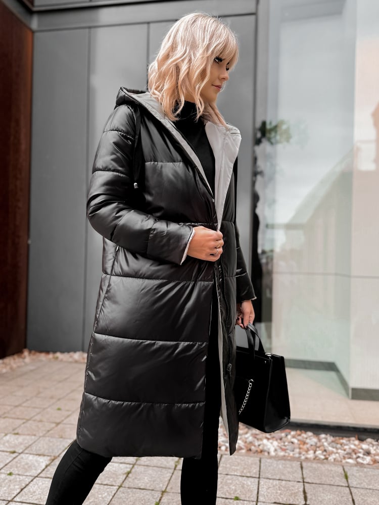 KURTKA DWUSTRONNA LUENA CZARNO - BEŻOWA