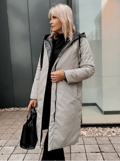 KURTKA DWUSTRONNA LUENA CZARNO - BEŻOWA