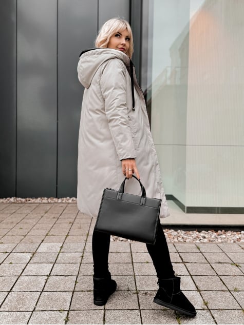 KURTKA DWUSTRONNA LUENA CZARNO - BEŻOWA