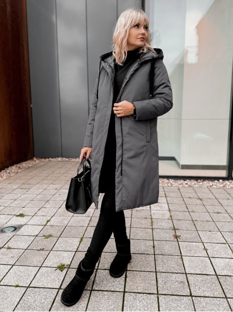 KURTKA DWUSTRONNA LUENA CZARNO - SZARA