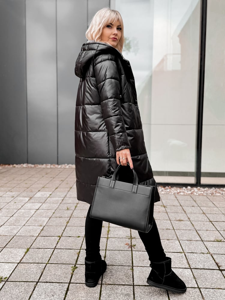 KURTKA DWUSTRONNA LUENA CZARNO - SZARA