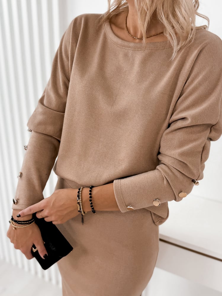 KOMPLET PEREA KARMELOWY