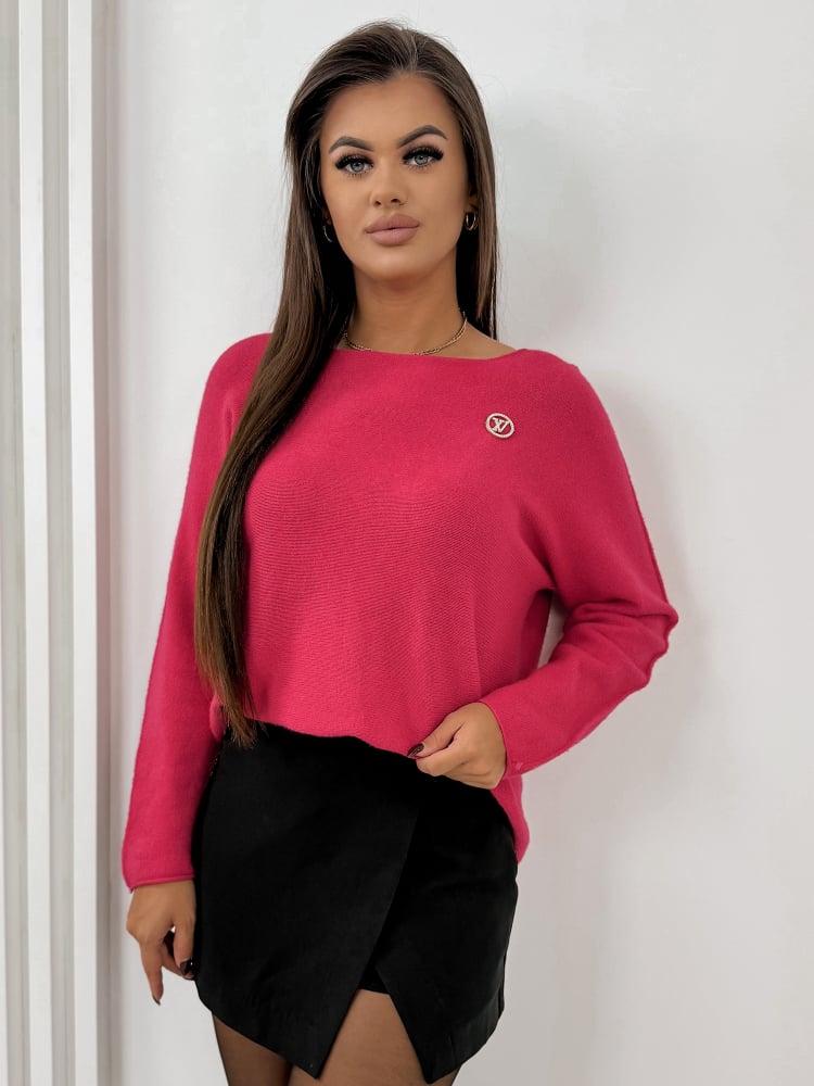 SWETER ARETA MALINOWY