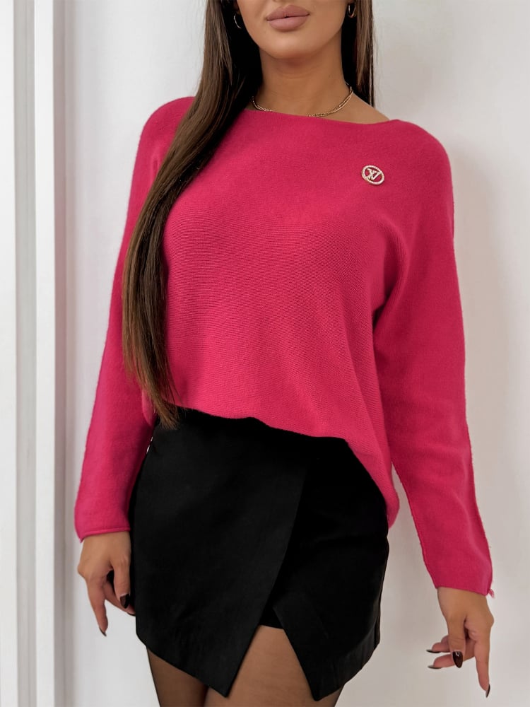 SWETER ARETA MALINOWY