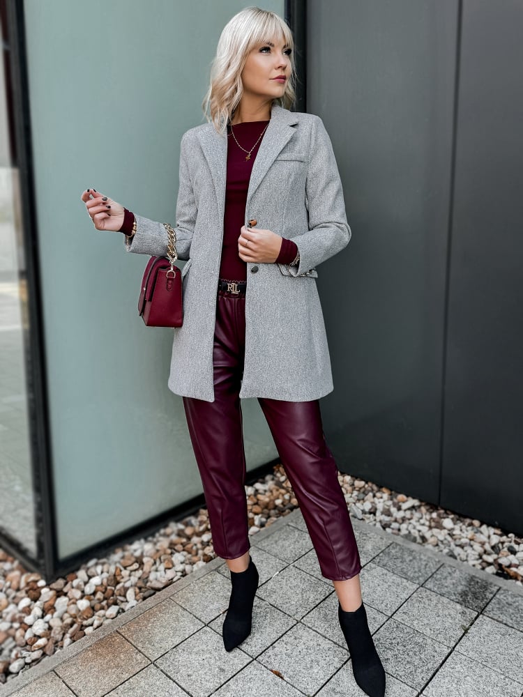 PŁASZCZ JAZMIN JASNOSZARY