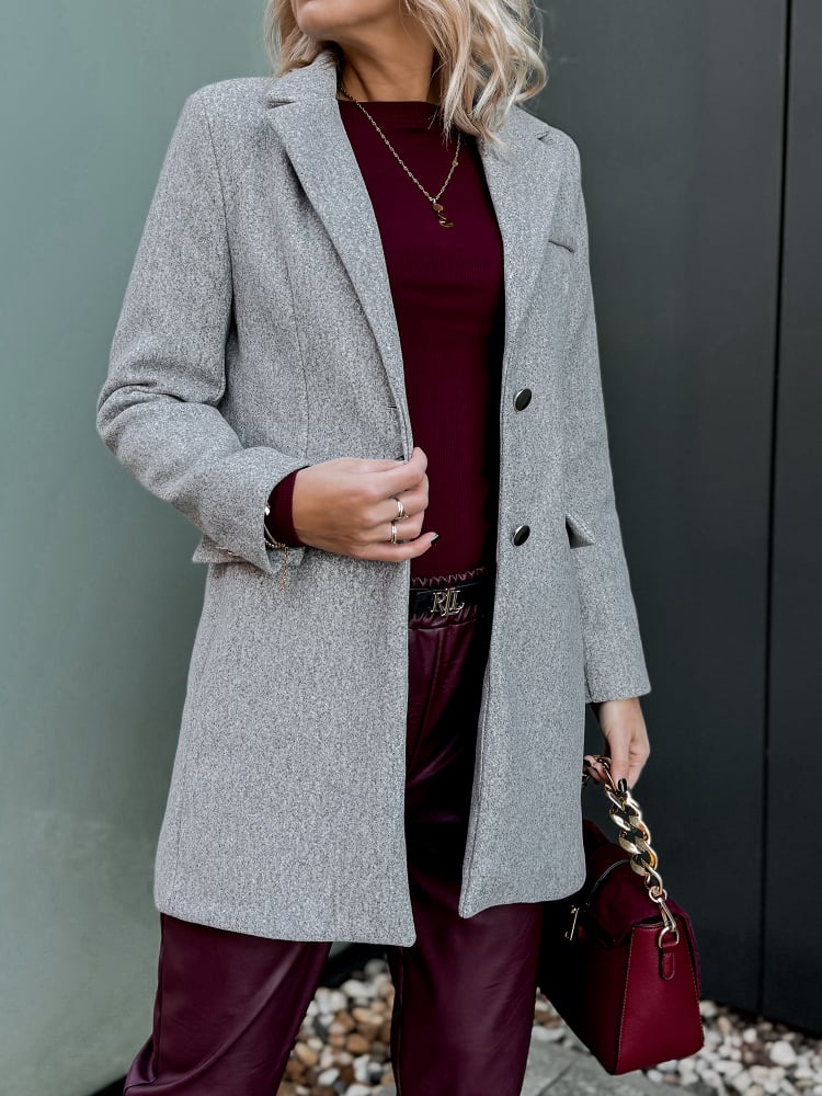 PŁASZCZ JAZMIN JASNOSZARY