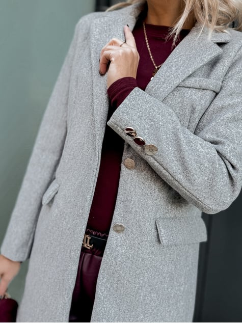 PŁASZCZ JAZMIN JASNOSZARY