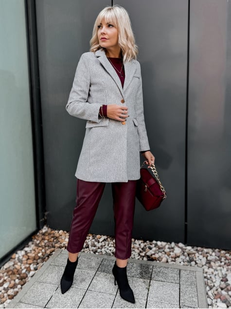 PŁASZCZ JAZMIN JASNOSZARY