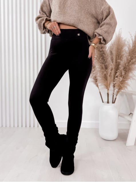 LEGGINSY OCIEPLANE KLAER CIEMNOBRĄZOWE