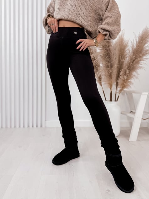 LEGGINSY OCIEPLANE KLAER CIEMNOBRĄZOWE