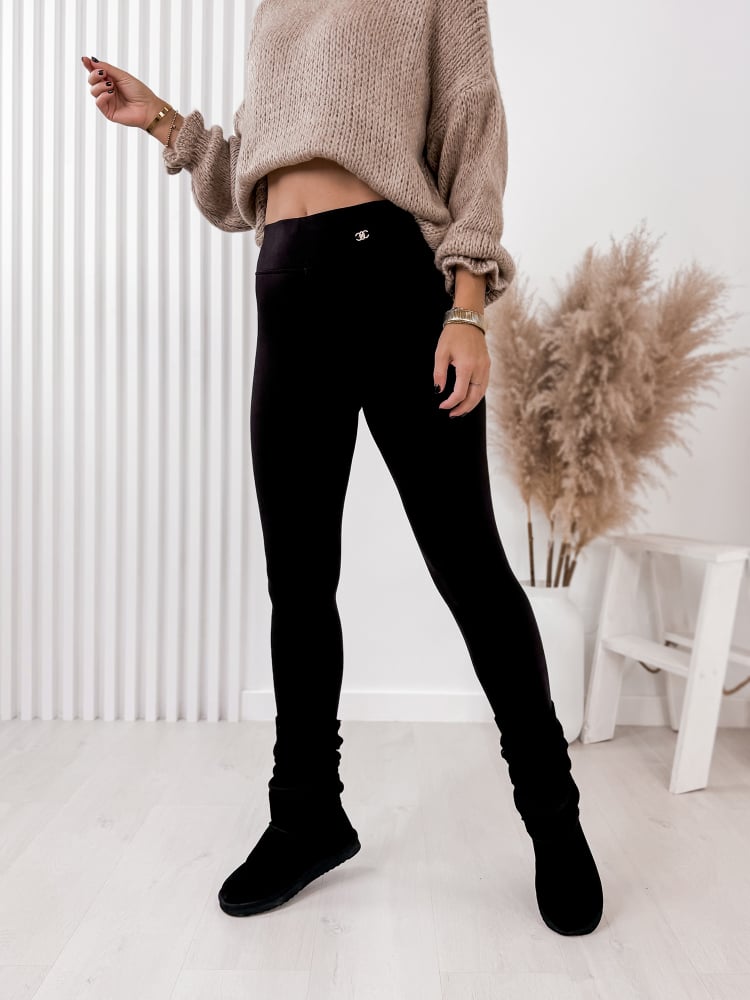 LEGGINSY OCIEPLANE KLAER CIEMNOBRĄZOWE